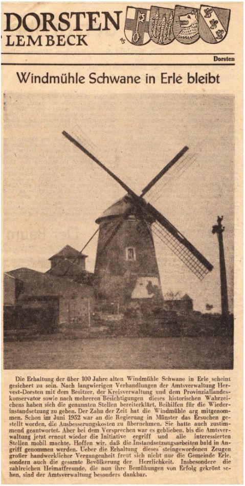 Blick in die Vergangenheit: Schwanes Mühle ca. 1955