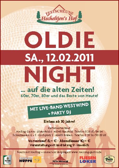 Große Oldie-Night in der Festscheune Hecheltjen`s Hof
