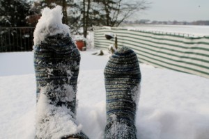 selbstgestrickte Socken