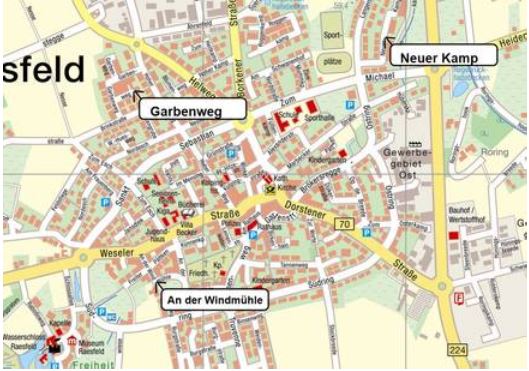 Wohnen in Raesfeld –  Sofort bebaubare Grundstücke für Einzel- oder  Doppelhausbebauung.