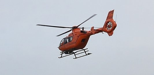 Rettungshubschrauber in Raesfeld im Einsatz