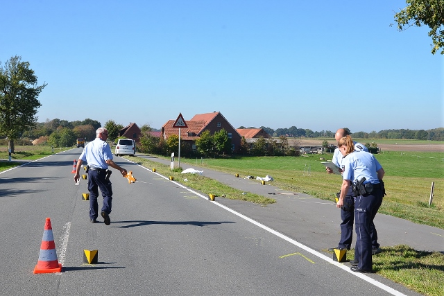 Raesfeld Unfall Weselerstrasse Höhe Lehmbrockweg mit Fahrradfahrer