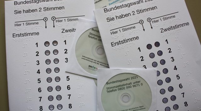 Wahlhilfen für Sehbehinderte zur Bundestagswahl
