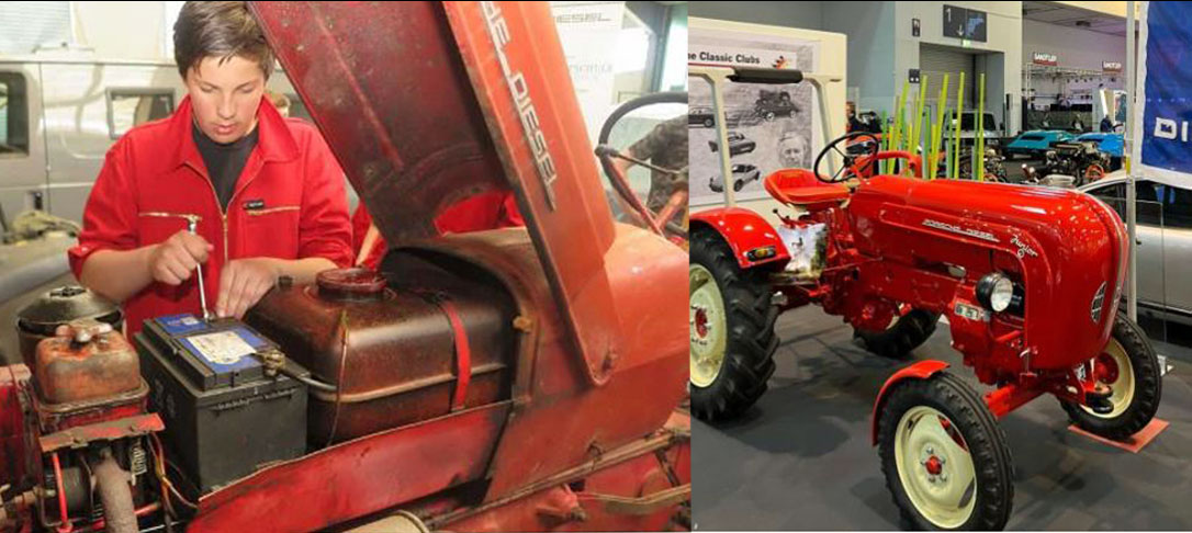 Restaurierter-Porsche-Trecker-Gesamtschule-Schermbeck