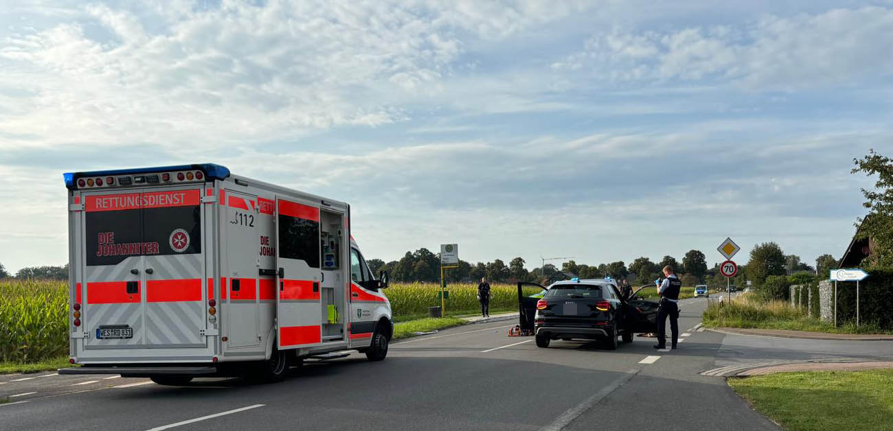 Radfahrer verstirbt in Erle noch an der Unfallstelle