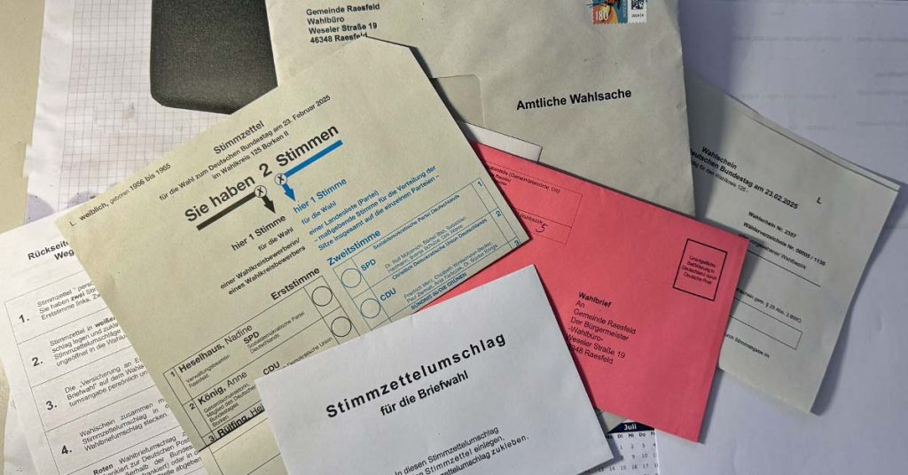 Bundestagswahl 2025 Wahlschein