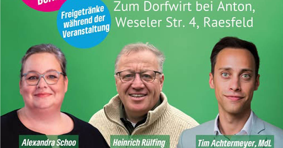Diskussionsrunde der Grünen beim Dorfwirt Anton in Raesfeld