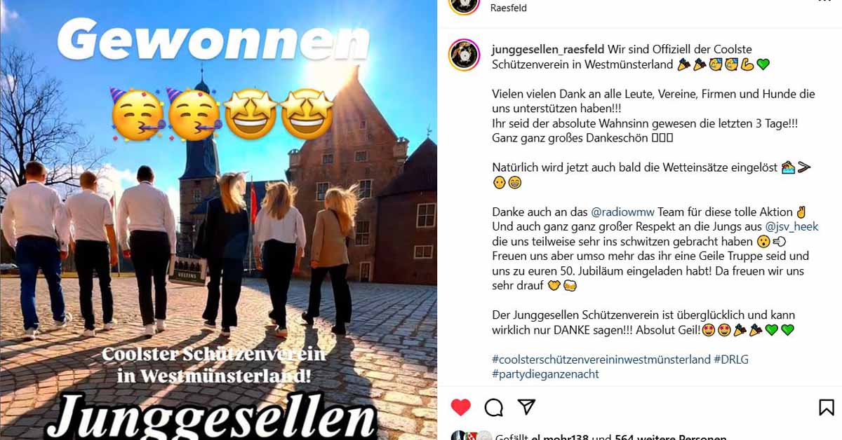 Coolster Schützenverein in Westmünsterland die Junggesellenschützen Raesfeld