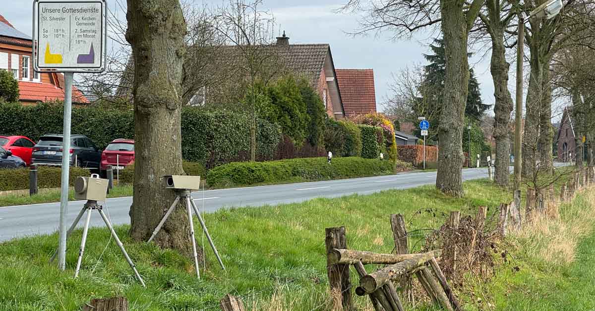 Verkehrskontrolle Blitzer Polizei Marienthaler Straße in Raesfeld-Erle