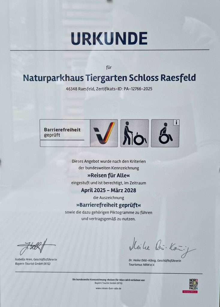 Naturparkhaus-Zertifikat Reisen für Alle 2025 