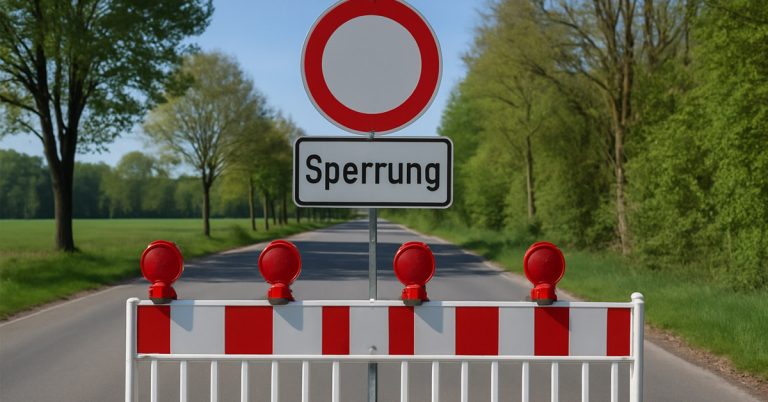 Straßensperrung Bauarbeiten