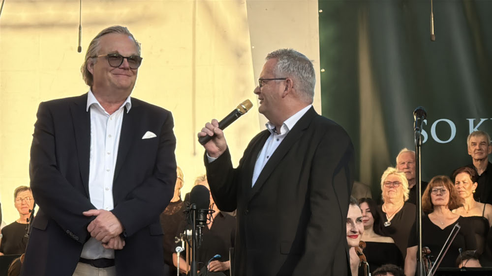 Intentant Dirk Klapsing und Martin Tesing bei der Musiklandschaft Westfalen Schloss Raesfeld