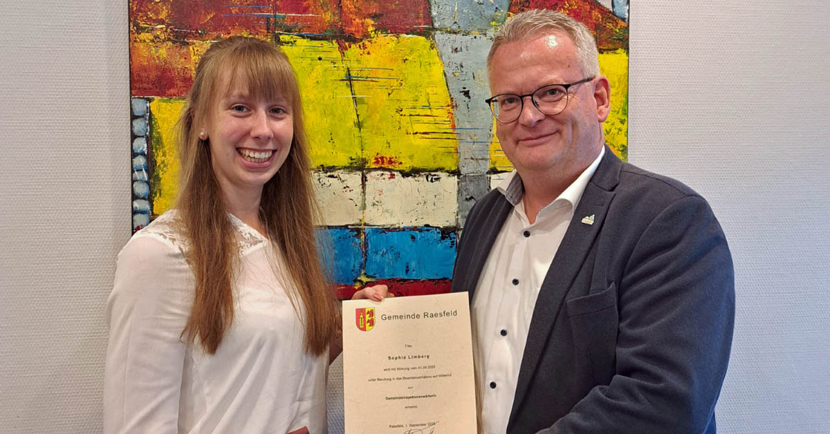 Neues Gesicht im Raesfelder Rathaus-Sophia Limberg startet duales Studium
