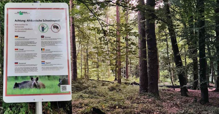 Schweinepest Kreis Borken-neue Hinweisschilder