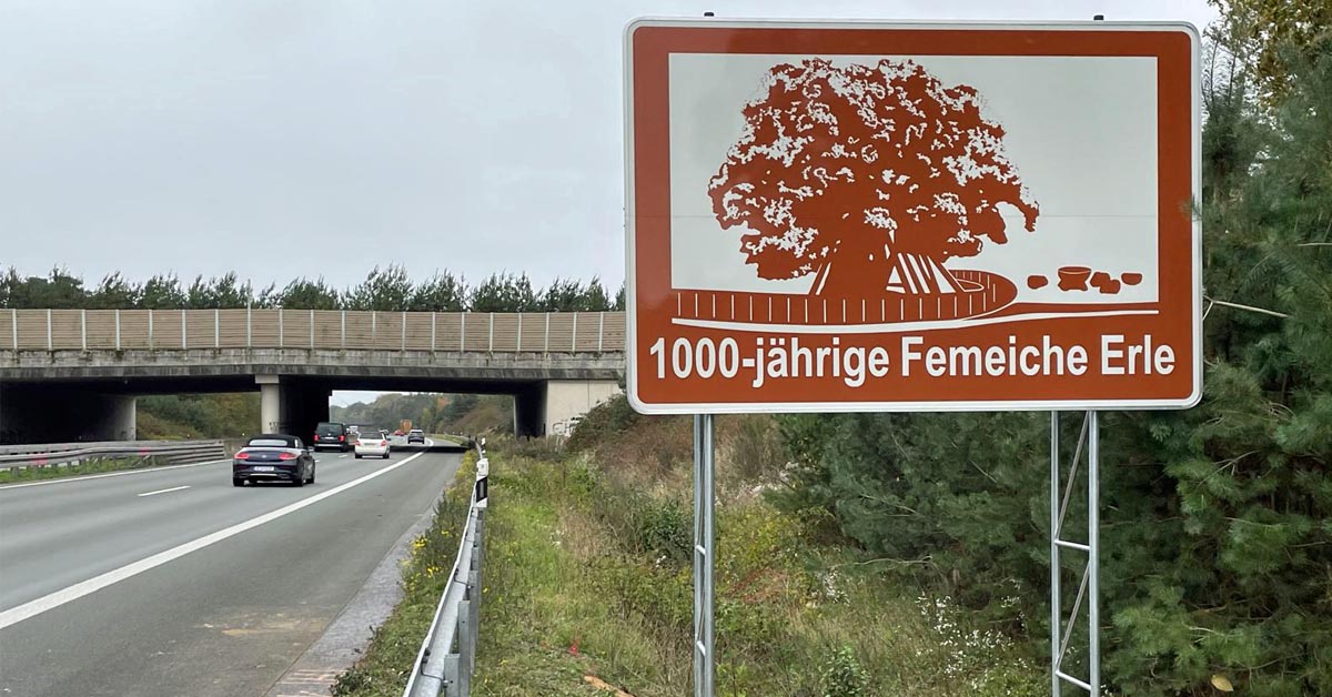 Femeiche Erle-neues Schild-BAB 31