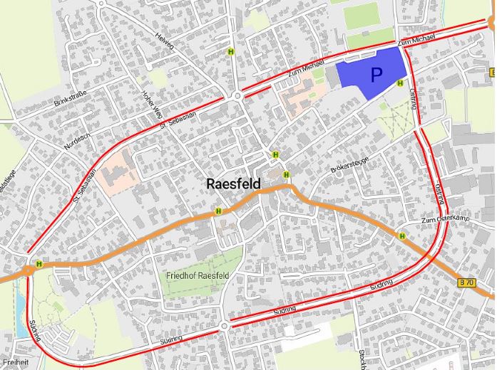 Verkehrsmaßnahmen und Parkplätze Kappesmarkt Raesfeld 2025