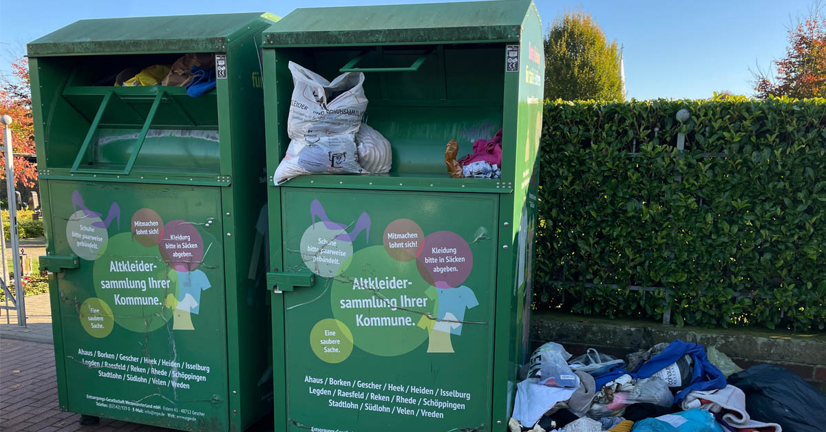 Altkleidercontainer am Friedhof in Raesfeld ziehen um