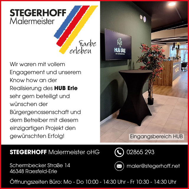 Anzeige Stegerhoff HUB