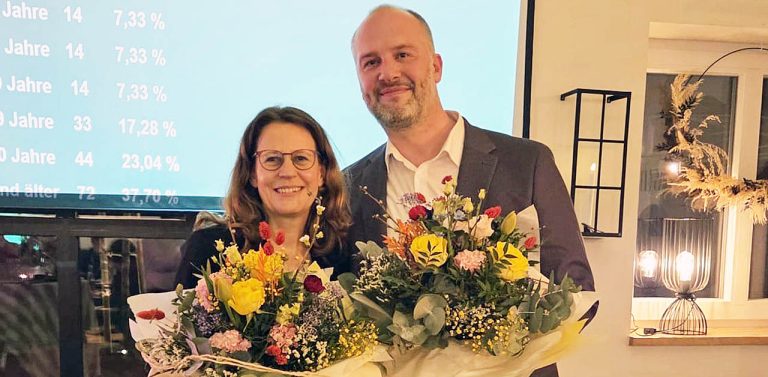 Marc Ketteler und Dr. Gerswid Altenhoff-Weber beim Vorstandswechsel des CDU-Ortsverbandes Raesfeld.