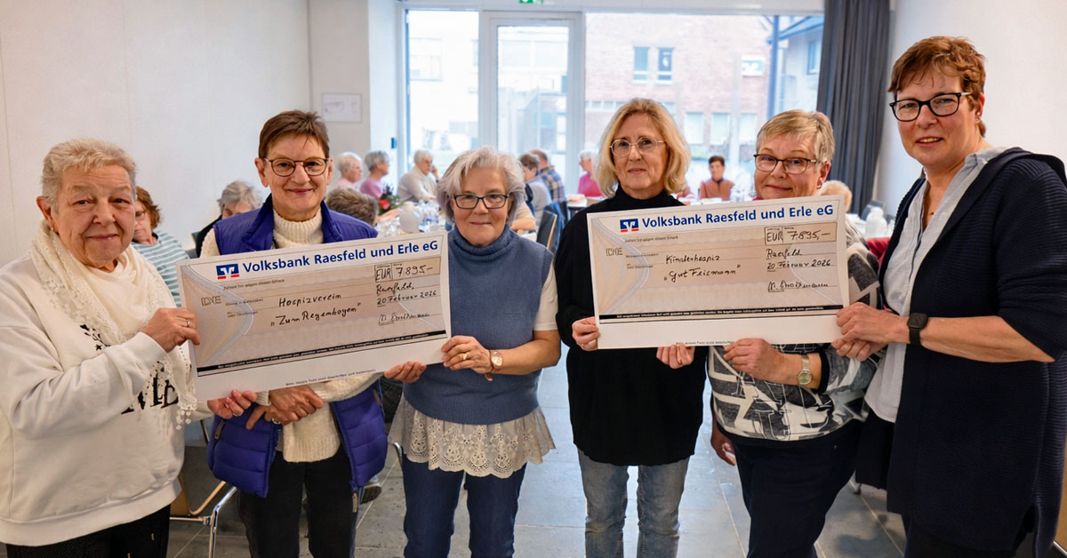 Herzblut Raesfeld übergibt Spenden aus dem Adventsbasar an Hospizvereine