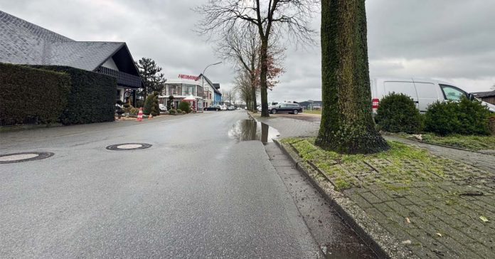 Schäden durch Wurzeln an der Steinstraße Erle