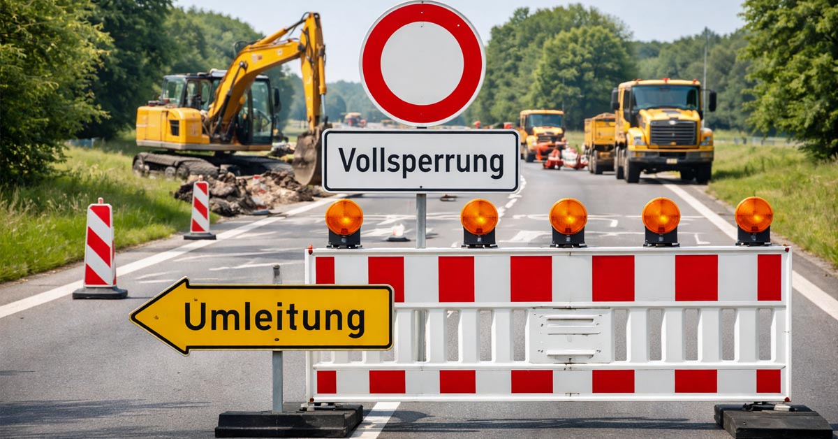 Vollsperrung auf der B70 in Raesfeld