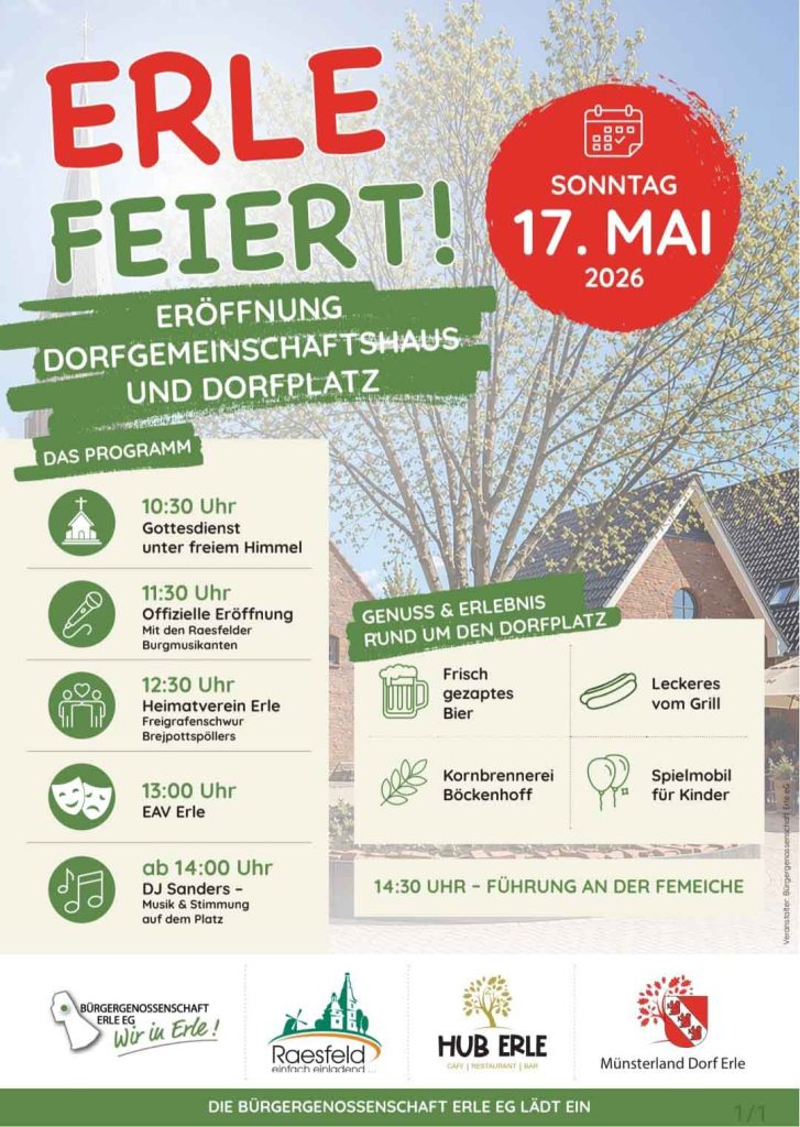 Dorfplatz Erle-Offizielle Eröffnung mit Programm