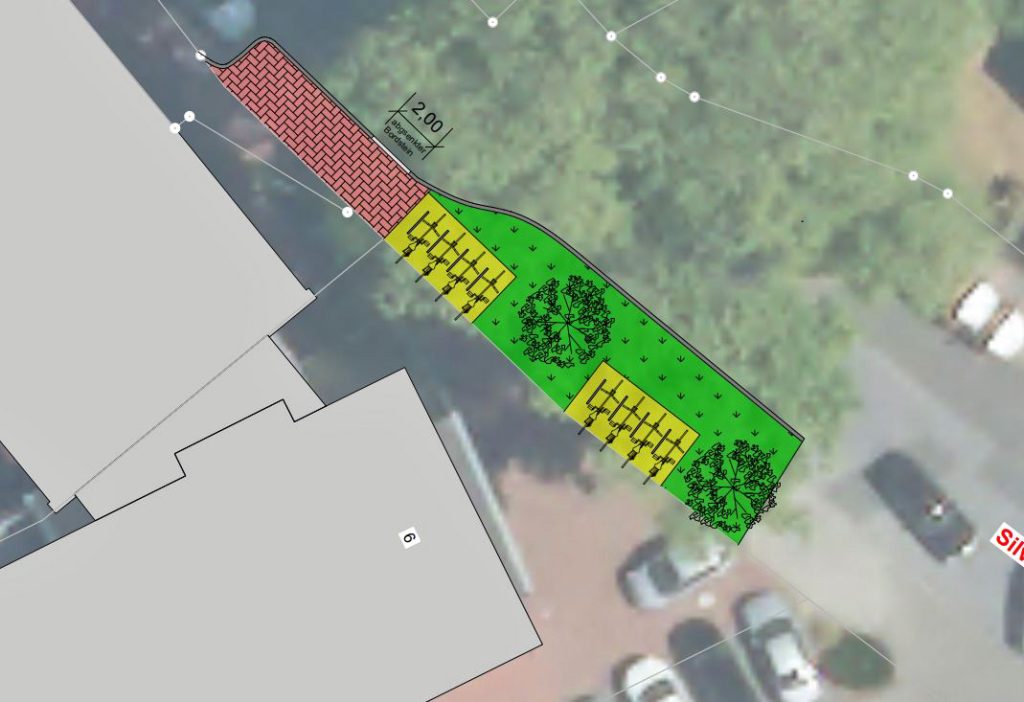 Geplante Fahrradständer Erle-Silvesterstraße