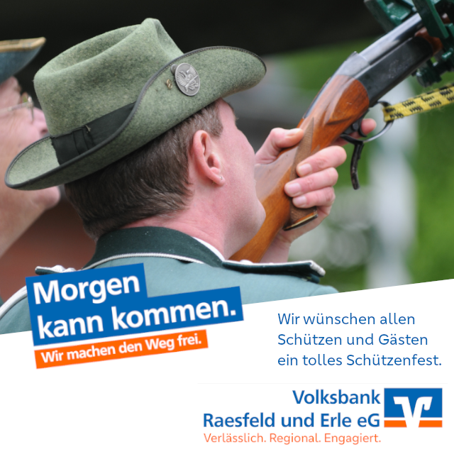 Anzeige Volksbank Raesfeld und Erle zum Schützenfest Erle 2026