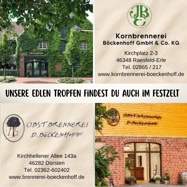 Anzeige Kornbrennerei Böckenhoff zum Schützenfest Erle 2026
