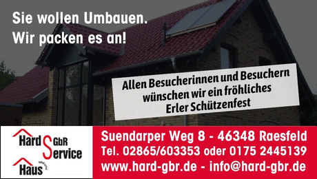 Anzeige Hard Service zum Schützenfest Erle 2026