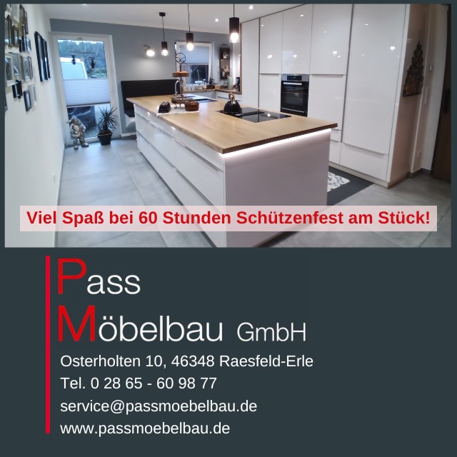 Anzeige Pass Möbelbau zum Schützenfest Erle 2026