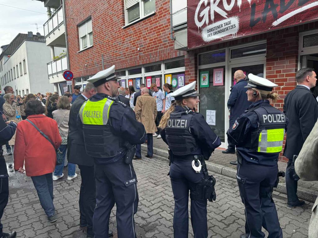 Hohe Sicherheit Polizei Besuch von Steinmeier in Dorsten