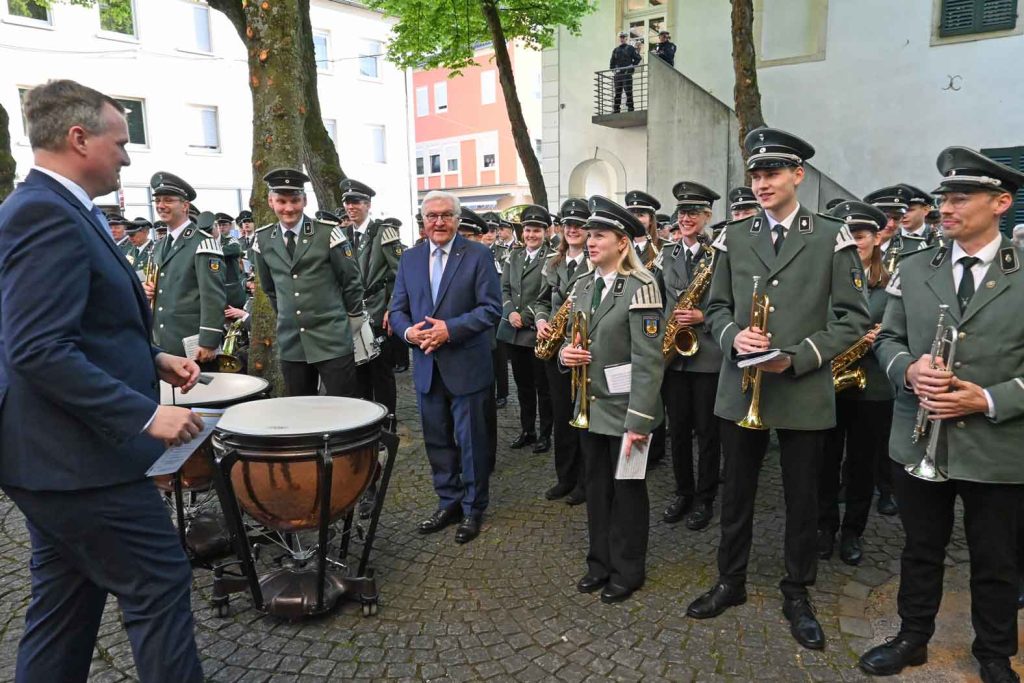 Schützenkapelle Rhade beim Empfang von Walter Steinmeier in Dorsten