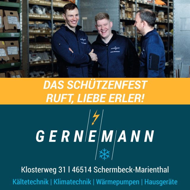 Anzeige Gernemann zum Schützenfest Erle 2026