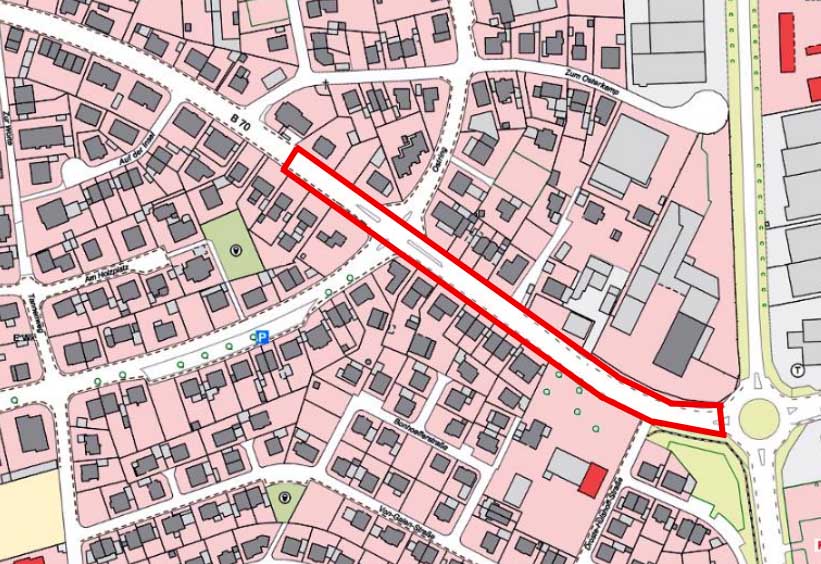 Vollsperrung Dorstener Straße in Raesfeld B70