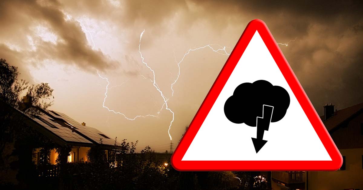 Unwetterwarnung mit Gewitter und Sturmböen in Raesfeld