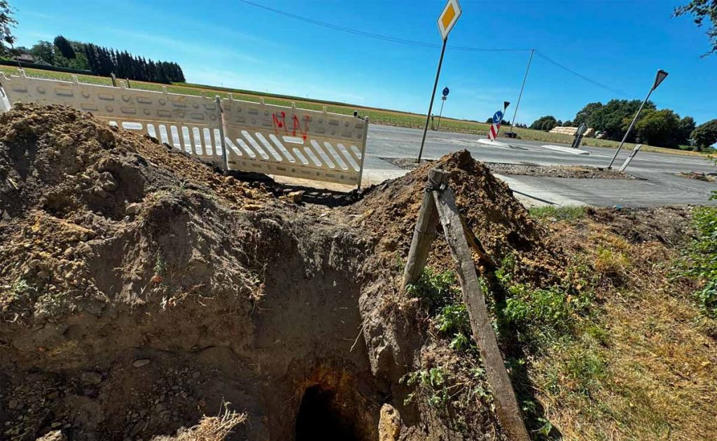 Glasfaser zerstört Stromkabel in Erle 