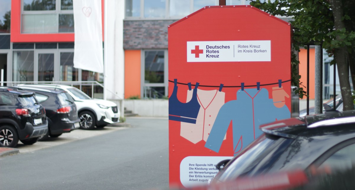 Altkleidercontainer des Roten Kreuzes im Kreis Borken