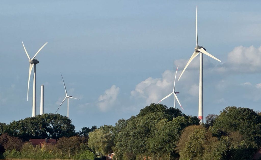 Zahlreiche Windräder rund um die Gemeinde Raesfeld