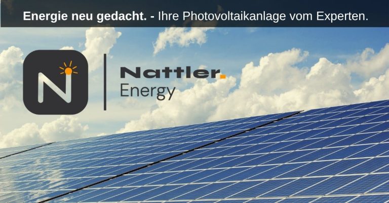 Nattler Energy: Photovoltaikanlage und Firmenlogo